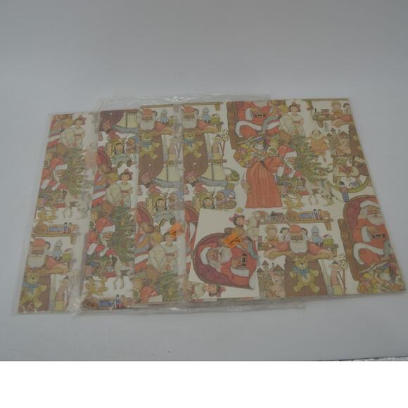 4 Lot Christmas Wraps-Up Santa's Workshop 2 24"x30" Sheets - Picture 4 of 16